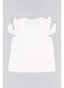 Otroška kratka majica zippy bela barva