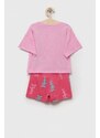 Otroška bombažna pižama United Colors of Benetton x Looney Tunes roza barva