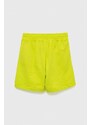 Otroške bombažne kratke hlače EA7 Emporio Armani zelena barva