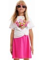 Otroška bombažna kratka majica Desigual Pink Panther bela barva