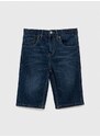 Otroške kratke hlače iz jeansa Levi's mornarsko modra barva