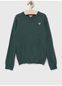 Otroški pulover Guess zelena barva