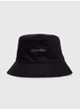 Dvostranski bombažen klobuk Calvin Klein črna barva