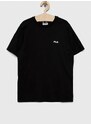 Otroška bombažna kratka majica Fila črna barva