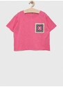 Otroška kratka majica United Colors of Benetton roza barva