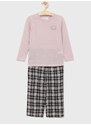 Otroška pižama Abercrombie & Fitch roza barva