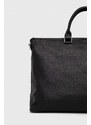 Usnjena torba Coccinelle črna barva