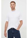 Bombažna kratka majica Karl Lagerfeld bela barva