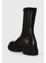 Usnjeni chelsea Karl Lagerfeld ARIA ženski, črna barva, KL43280F