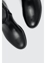 Usnjeni elegantni škornji Lauren Ralph Lauren Bridgette ženski, črna barva, 802908350002