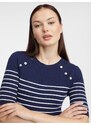 Orsay Dark Blue Women Striped Sweater Dress - Women