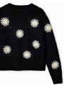 Otroški pulover s primesjo volne Desigual črna barva
