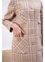 Gusto Plaid Kaftan - Beige