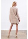 Gusto Plaid Kaftan - Beige