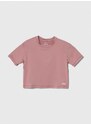 Otroška kratka majica Under Armour Motion SS roza barva