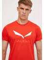 Športna kratka majica Salewa Solidlogo siva barva