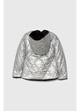 Otroška dvostranska jakna Guess srebrna barva
