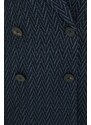 Suknjič s primesjo volne Emporio Armani mornarsko modra barva