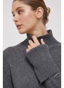 Volnen pulover Calvin Klein ženski, siva barva