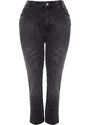 Trendyol krivulja Črni visok pas Mama Jeans