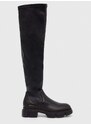 Elegantni škornji Copenhagen ženski, črna barva, CPH544 vitello/vegan stretch