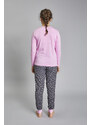 Italian Fashion Girls' pyjamas Antilia long sleeves, long legs - pink/print