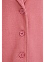 Volnen plašč United Colors of Benetton roza barva