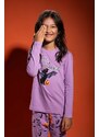 Otroška bombažna pižama Coccodrillo vijolična barva