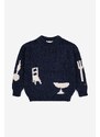 Otroški volneni pulover Bobo Choses mornarsko modra barva