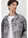 Jeans jakna Calvin Klein Jeans moška, siva barva
