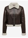 Women's Dark Brown Faux Leather Jacket ONLY Betty - Women