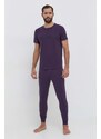 Bombažen pižama t-shirt Calvin Klein Underwear siva barva