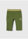 Otroške bombažne hlače Emporio Armani zelena barva