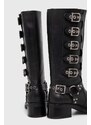 Usnjeni elegantni škornji Steve Madden Battle ženski, črna barva, SM19000101