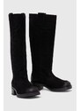 Elegantni škornji iz semiša Steve Madden Banner ženski, črna barva, SM11003092