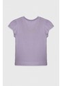Otroška bombažna kratka majica United Colors of Benetton vijolična barva