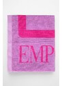 Bombažna brisača EA7 Emporio Armani 100 x 170 cm vijolična barva