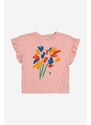 Otroška bombažna majica Bobo Choses roza barva