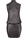 Cottelli Plus Size - Bleščeča obleka iz šifona (črna)