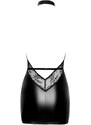 Noir - mini obleka z izrezanim sprednjim delom in vratom (črna)