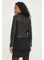 Usnjena biker jakna IRO ženska, črna barva