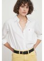 Bombažna srajca Tommy Hilfiger ženska, bela barva