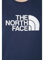 Bombažna kratka majica The North Face M S/S Easy Tee moška, mornarsko modra barva, NF0A87N58K21