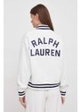 Dvostranska bomber jakna Polo Ralph Lauren ženska, bela barva