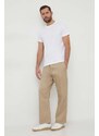 Bombažna kratka majica Calvin Klein Jeans moški, bela barva