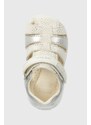 Otroški sandali iz semiša Geox SANDAL MACCHIA srebrna barva