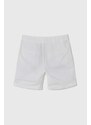 Otroške bombažne kratke hlače United Colors of Benetton bela barva