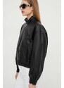 Usnjena bomber jakna Custommade ženska, črna barva