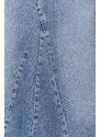Trendyol Blue Flounce Sewing Detailed High Waist Maxi Denim Skirt