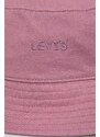 Bombažni klobuk Levi's roza barva